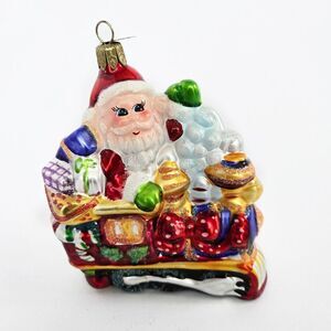 Vintage 2002 Radko TOYLAND EXPRESS‎ Santa Train LARGE Christmas Ornament